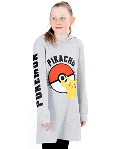 Pokemon Hoodie Kleid Mädchen Kinder Game Geschenke Pikachu Graue Jumper Pullover 5-6 Jahre von Pokémon