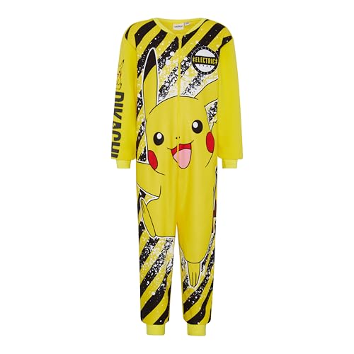 Pokemon Jungen Einteiler Schlafstrampler All in One Schlafanzug Alter 3-12 Jahre, Pikachu (Gelb), 11-12 Years von Pokémon