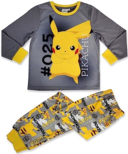 Pokemon Jungen Pyjama-Set, superweiche Hose, 3–10 Jahre, grau, 134 von Pokémon