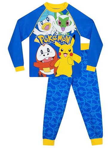 Pokemon Schlafanzug | Pikachu Schlafanzug Kinder | Schlafanzug Jungen | 140 Mehrfarbig von Pokémon
