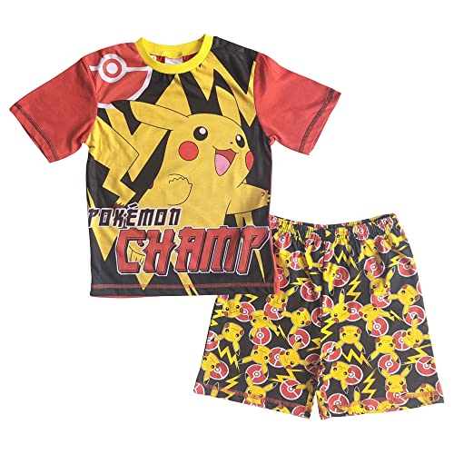 Pokemon Jungen Shortie Pyjama Set "Pikachu der Champ", mehrfarbig, 110 von Pokémon