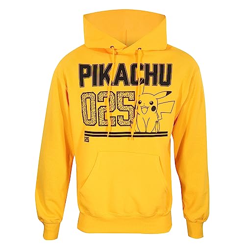 Unisex Sweater mit Kapuze Pokémon Picachu Line Art Gelb von Heroes Inc.