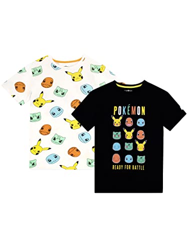 Pokemon Jungen T-Shirt 2 Packungen Mehrfarbig 122 von Pokemon