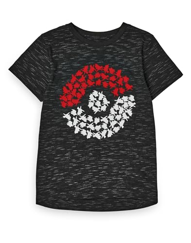 Pokemon Pikachu Jungen T-Shirt | Kinder Pokeball Charakter Gamer Kurzarm-Grafik in Anthrazit Grau | Teenager Klassisches Videospiel-Bekleidungsoberteil | TCG TV-Serie Film Anime Merchandise Geschenk von Pokémon