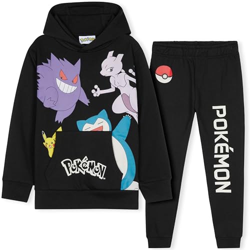 Pokemon Jungen Trainingsanzug Set, bequemer Jogginganzug mit Pullover & Hose (Schwarz, 5–6 Jahre) von Pokémon