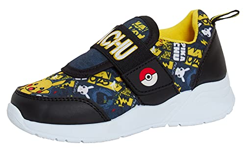 Pokemon Pikachu Kinder-Turnschuhe für Jungen, einfach zu befestigen, Sportschuhe, Schwarz , 28 EU von Pokémon