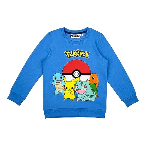 Pokemon Kapuenpullover Hoody Hoodi Junge Mädchen Pikachu (116, Blau) von Pokémon