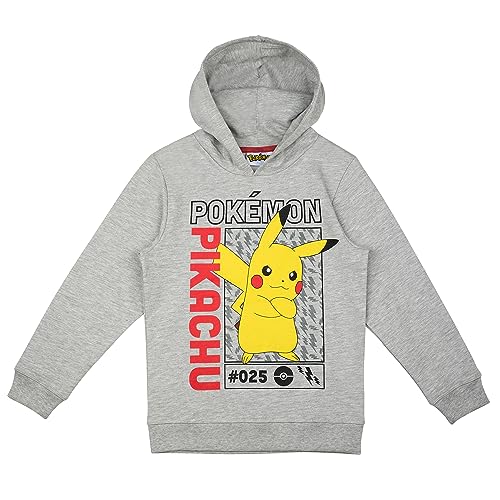 Pokemon Kapuenpullover Hoody Hoodi Junge Mädchen Pikachu (116, Grau) von Pokémon