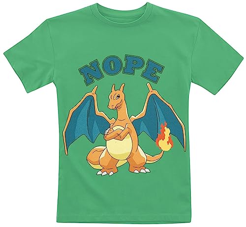 Pokémon Kids - Glurak - Nope Unisex T-Shirt grün 128 von Pokémon