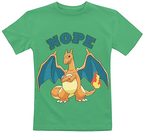 Pokémon Kids - Glurak - Nope Unisex T-Shirt grün 164 von Pokémon