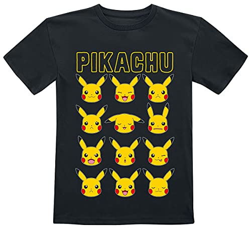 Pokémon Kids - Pikachu Gesichter Unisex T-Shirt schwarz 110/116 von Pokémon