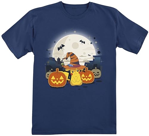Pokémon Kids - Pikachu - Halloween Unisex T-Shirt dunkelblau 128 von Pokémon