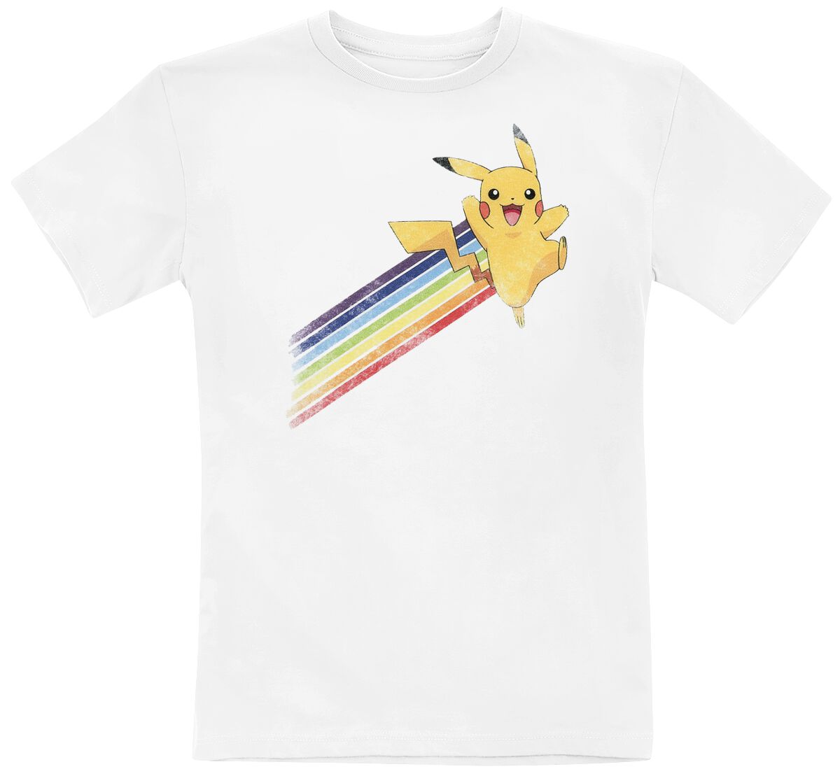 Pokémon Kids - Pikachu - Regenbogen T-Shirt weiß in 104 von Pokémon