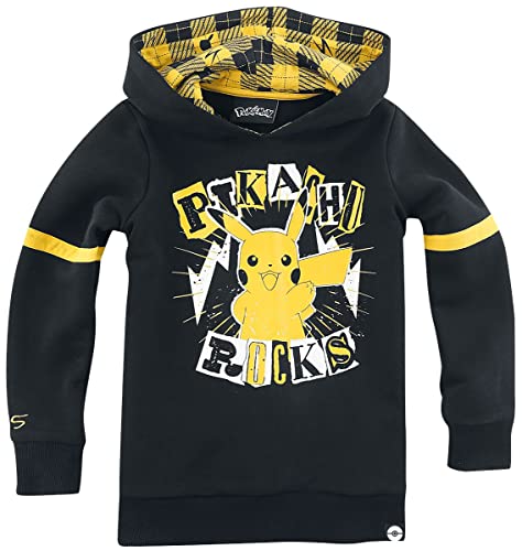 Pokémon Pikachu Rocks Kapuzenpullover für Jungen & Mädchen - Sweatshirt mit Rundhals & Rippbündchen - Bequem Geschnittener Unisex Pullover in Schwarz/Gelb - 70% Baumwolle von Pokémon