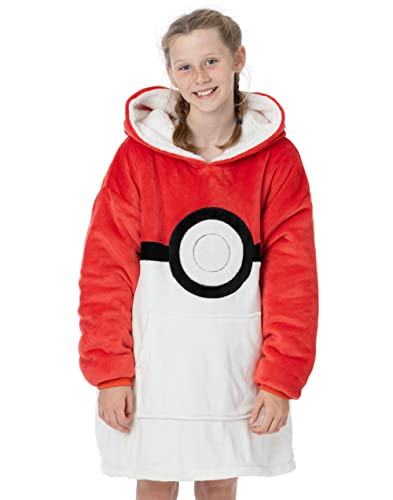 Pokemon Kids übergroße Decke Hoodie Pikachu oder Pokeball Sherpa Fleece Einheitsgröße von Pokémon