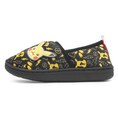 Pokemon Kinder-Hausschuhe, offizieller Pikachu-Charakter, Hausschuhe, warm, gepolstert, Indoor-Schuhe mit rutschfester Sohle, Jungen und Mädchen, Größe 39/40 bis 1/2, Schwarz , 6/7 UK Child Pokemon Kinder-Hausschuhe, offizieller Pikachu-Charakter, Hausschuhe, warm, gepolstert, Indoor-Schuhe mit rutschfester Sohle, Jungen und Mädchen, Größe 39/40 bis 1/2, Schwarz , 6/7 UK Child von Pokémon
