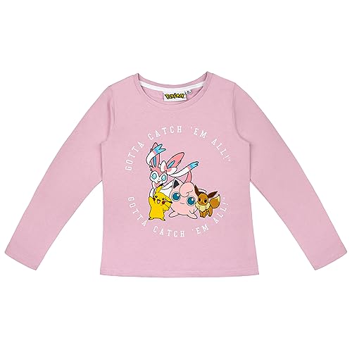 Pokemon Langarmshirt Pullover Mädchen Pikachu Pummeluff (116, Rosa) von Pokémon