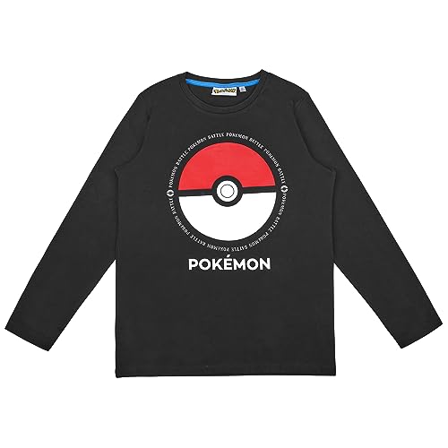 Pokemon Langarmshirt in verschiedenen Designs (DE/NL/SE/PL, Numerisch, 152, Regular, Schwarz) von Pokemon