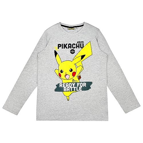 Pokemon Langarmshirt in verschiedenen Designs (DE/NL/SE/PL, Numerisch, 158, Regular, Grau 3) von Pokemon
