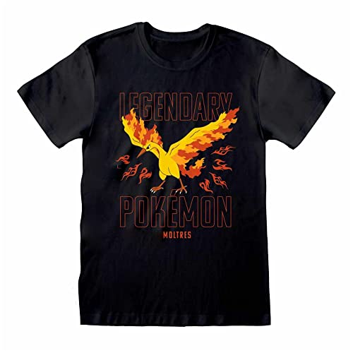 Pokemon - Legendary T-Shirt für Herren/Damen Unisex (XXL) (Schwarz/Gelb/Orange) von Pokémon