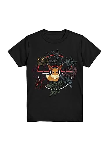 Pokémon Mono Eeveeloutions Eevee Jungen T-Shirt, Schwarz, L von Pokémon