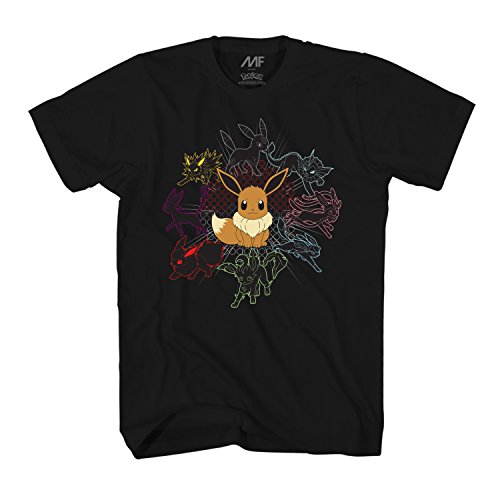 Pokémon Mono Eeveeloutions Eevee T-Shirt (Large, Adult Black) von Pokémon