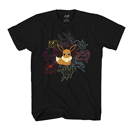 Pokémon Mono Eeveeloutions Eevee T-Shirt (XXL, Adult Black) von Pokémon