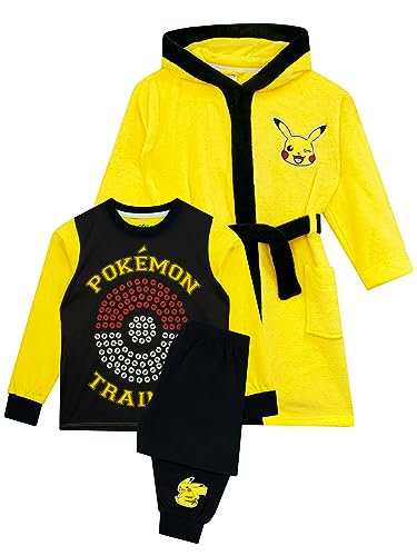 Pokémon Morgenmantel Und Pikachu Pyjama Set | Morgenmantel Für Jungen | Offizielles Pikachu Merchandise | Gelb | 134 von Pokémon
