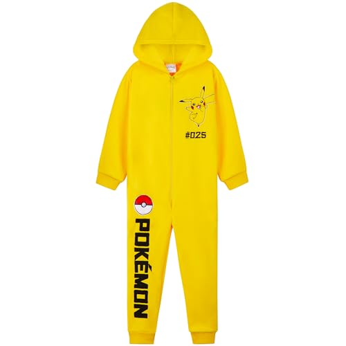 Pokemon Onesie für Jungen, 4-14 Jahre, Overall Jumpsuit Jungen - Kuschelanzug Kinder für Kinder - Schlafanzüge Jungen (Gelb, 13-14 Jahre) von Pokémon