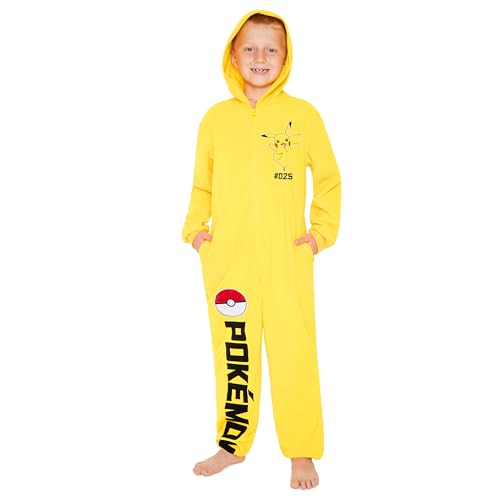 Pokemon Onesie für Jungen, 4-14 Jahre, Overall Jumpsuit Jungen - Kuschelanzug Kinder für Kinder - Schlafanzüge Jungen (Gelb, 4-5 Jahre) von Pokémon