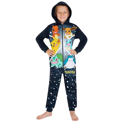 Pokemon Onesie für Jungen, 4-14 Jahre, Overall Jumpsuit Jungen - Kuschelanzug Kinder für Kinder - Schlafanzüge Jungen (Marineblau/Mehrfarbig, 11-12 Jahre) von Pokémon