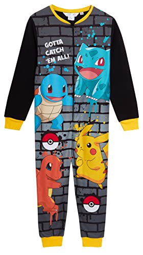 Pokemon Einteiler für Kinder Pikachu Schlafanzug Fleece Jungen Schlafanzug mädchen nachtwäsche Unisex Freizeitkleidung von Pokémon