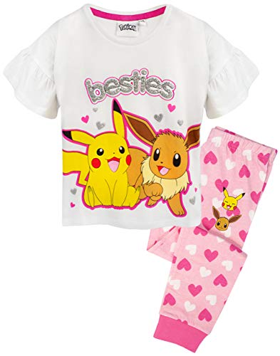 Pokemon Pyjamas Pikachu & Eevee Rüschenärmel Langes ODER Kurzes Bein Mädchen PJs 11-12 Jahre von Pokémon