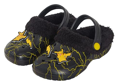 Pokemon Pikachu Clogs Borg Pelz Fleece gefüttert mit Charms Kinder Hausschuhe Mädchen Jungen Hausschuhe Flauschige Sandalen von Pokémon