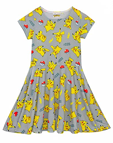 Pokemon Pikachu Girl's Short Sleeved Skater Dress 5-6 Jahre Mehrfarbige von Pokémon