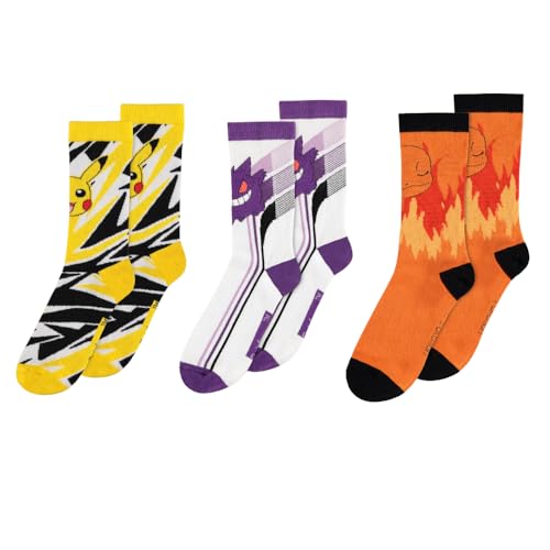 Pokémon Pikachu Glumanda Gengar Socken Unisex Socken multicolor EU 39-42 von Pokémon