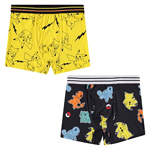 Pokemon Pikachu Herren Boxershorts – Gotta Catch Em All Ash Pikachu Charizard Herren 2er-Pack Boxershorts Unterwäsche, Mehrfarbig/Meereswellen (Ocean Tides), Medium von Pokémon