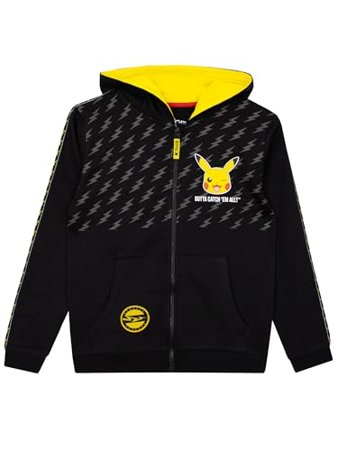 Pokémon Pikachu Kapuzenpullover | Pikachu Kapuzenpullover Jungen | Hoodie Für Jungs | Schwarz 158 von Pokemon