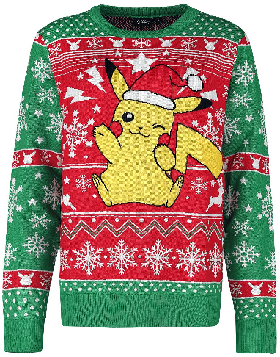 Pokémon Pikachu - Pika, Pika! Weihnachtspullover multicolor in S von Pokémon