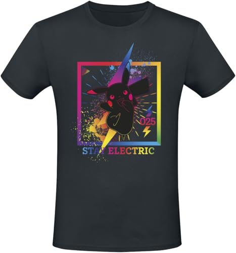 Pokémon Pikachu - Regenbogen Männer T-Shirt schwarz XXL von Pokémon