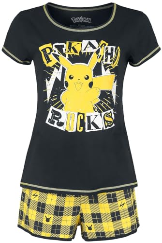 Pokémon Pikachu - Rocks Frauen Schlafanzug schwarz/gelb L von Pokémon