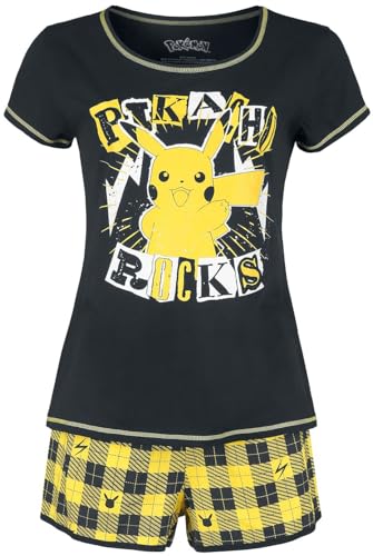 Pokémon Pikachu - Rocks Frauen Schlafanzug schwarz/gelb M von Pokémon