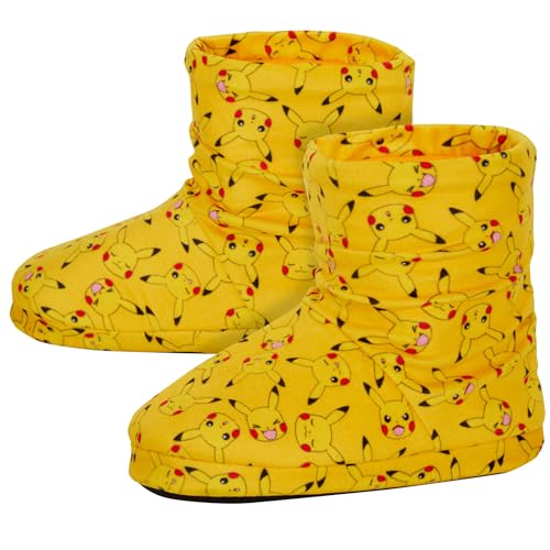 Pokemon Pikachu Slipper Stiefel Kinder Hausschuhe Slouch Gamer Fleece Slipper Socken Jungen Mädchen Hausschuhe von Pokémon