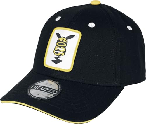 Pokémon Pikachu Unisex Cap schwarz 100% Baumwolle Fan-Merch, Gaming von Pokémon