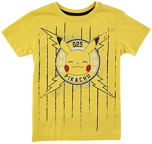 Pokémon Kids - Pikachu Unisex T-Shirt gelb 134/140 100% Baumwolle Anime, Fan-Merch, Gaming von Difuzed