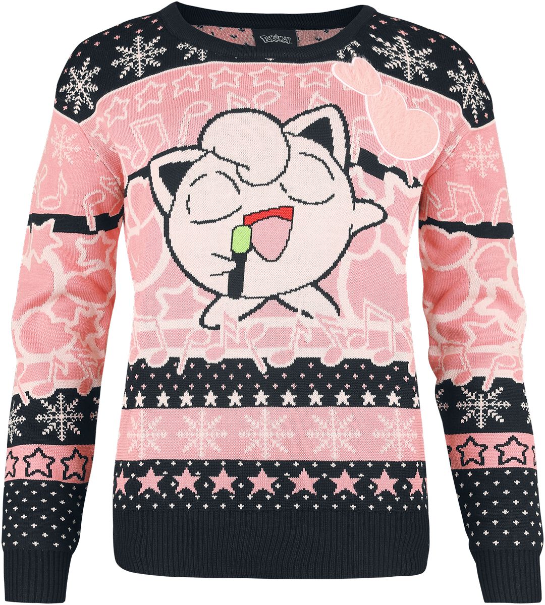 Pokémon Pummeluff Weihnachtspullover pink schwarz in M von Pokémon