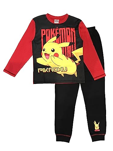 Pokemon-Pyjama für Jungen oder Mädchen mit Pikachu, Rot/Schwarz, Alter 7-8 Jahre von Pokémon