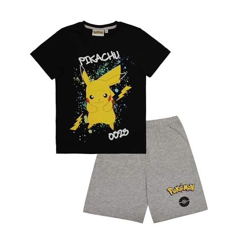 Pokemon Pyjama kurzer Schlafanzug Jungen oder Mädchen (DE/NL/SE/PL, Numerisch, 152, Regular, Schwarz) von Pokémon