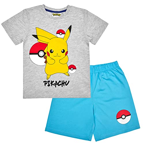 Pokemon Pyjama kurzer Schlafanzug Jungen oder Mädchen (Grau 110) von Pokemon