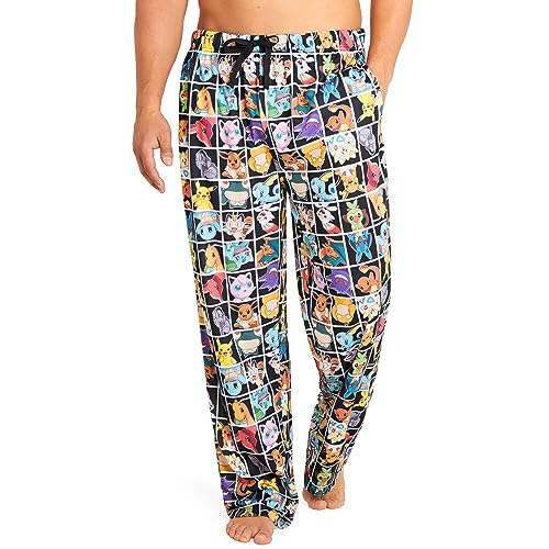 Pokemon Pyjamahose Herren Lang - Homewear Schlafanzug Herren Lang in den Größen S-3XL (Mehrfarbig, 3XL) von Pokémon